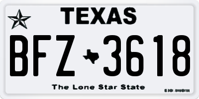 TX license plate BFZ3618