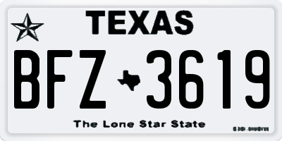 TX license plate BFZ3619