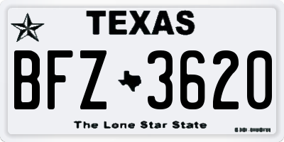 TX license plate BFZ3620
