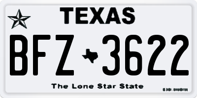 TX license plate BFZ3622