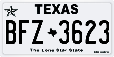 TX license plate BFZ3623