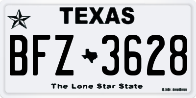 TX license plate BFZ3628