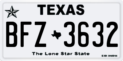 TX license plate BFZ3632
