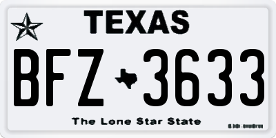 TX license plate BFZ3633