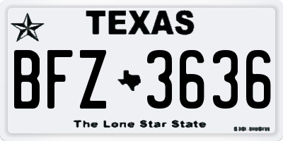 TX license plate BFZ3636