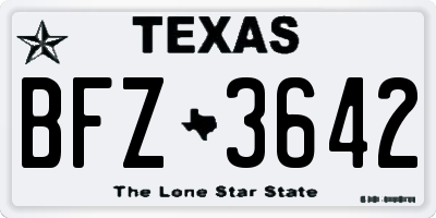 TX license plate BFZ3642
