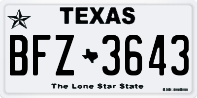 TX license plate BFZ3643