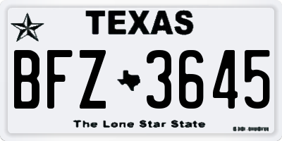 TX license plate BFZ3645