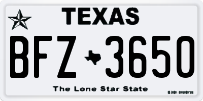 TX license plate BFZ3650