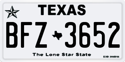 TX license plate BFZ3652