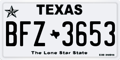 TX license plate BFZ3653