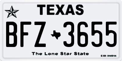 TX license plate BFZ3655