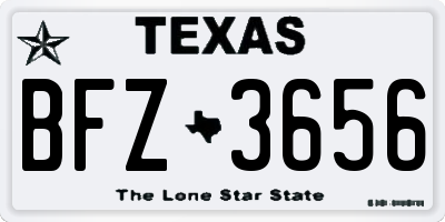 TX license plate BFZ3656