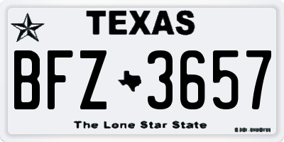 TX license plate BFZ3657