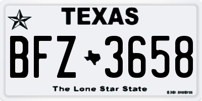 TX license plate BFZ3658