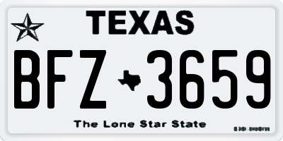 TX license plate BFZ3659