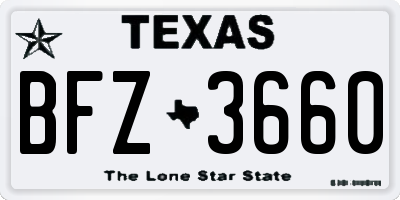 TX license plate BFZ3660