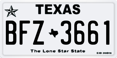 TX license plate BFZ3661