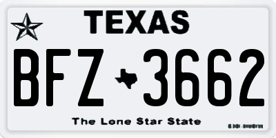 TX license plate BFZ3662