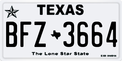 TX license plate BFZ3664