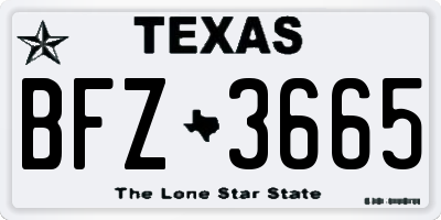 TX license plate BFZ3665