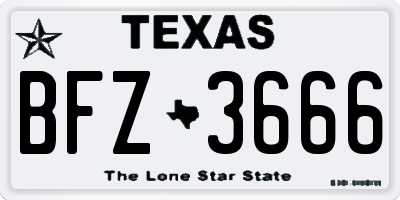 TX license plate BFZ3666