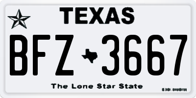 TX license plate BFZ3667