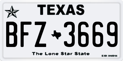 TX license plate BFZ3669