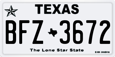 TX license plate BFZ3672