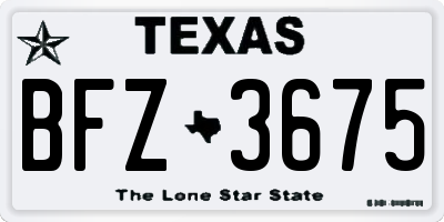 TX license plate BFZ3675