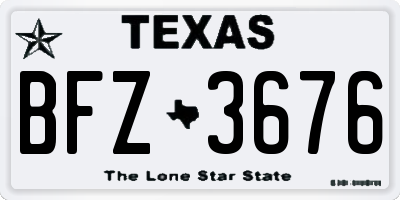 TX license plate BFZ3676