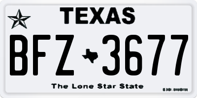 TX license plate BFZ3677