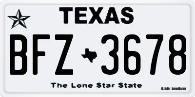 TX license plate BFZ3678