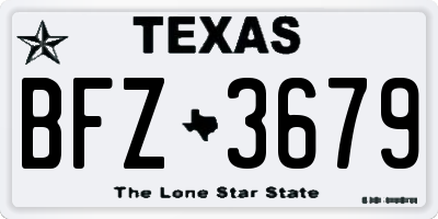 TX license plate BFZ3679