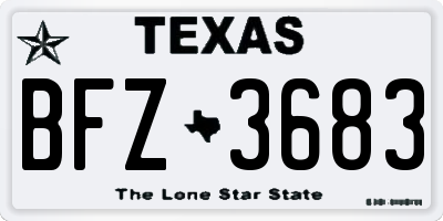 TX license plate BFZ3683