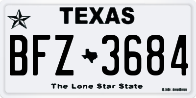 TX license plate BFZ3684