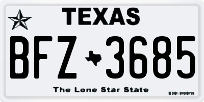 TX license plate BFZ3685
