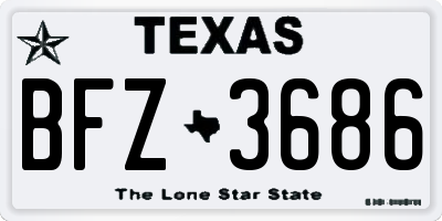 TX license plate BFZ3686