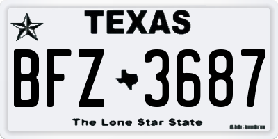 TX license plate BFZ3687