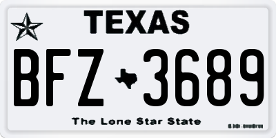 TX license plate BFZ3689