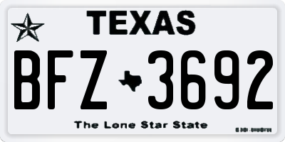 TX license plate BFZ3692
