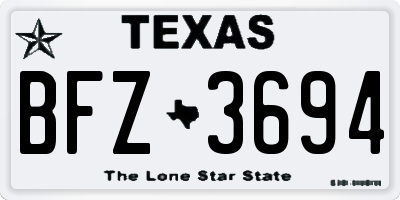 TX license plate BFZ3694