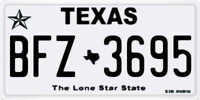 TX license plate BFZ3695