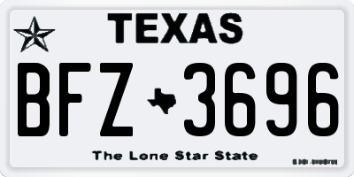 TX license plate BFZ3696