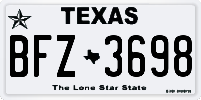 TX license plate BFZ3698