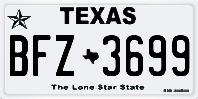 TX license plate BFZ3699