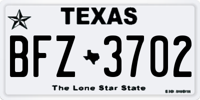 TX license plate BFZ3702