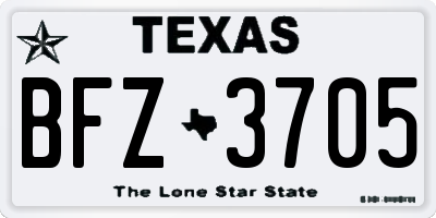 TX license plate BFZ3705