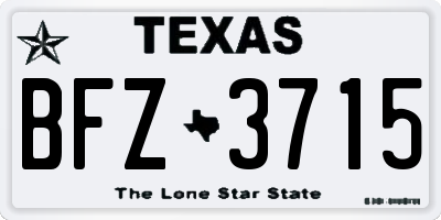 TX license plate BFZ3715