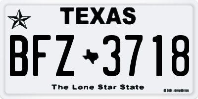TX license plate BFZ3718